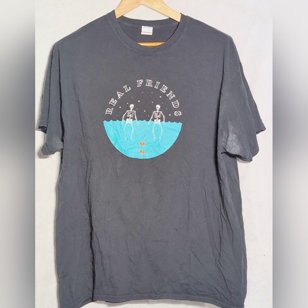 Gildan Real Friends Band Sz XL Black Tee